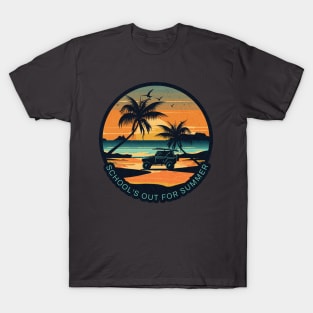 cute retro last day of school school's out for summer teacher T-Shirt